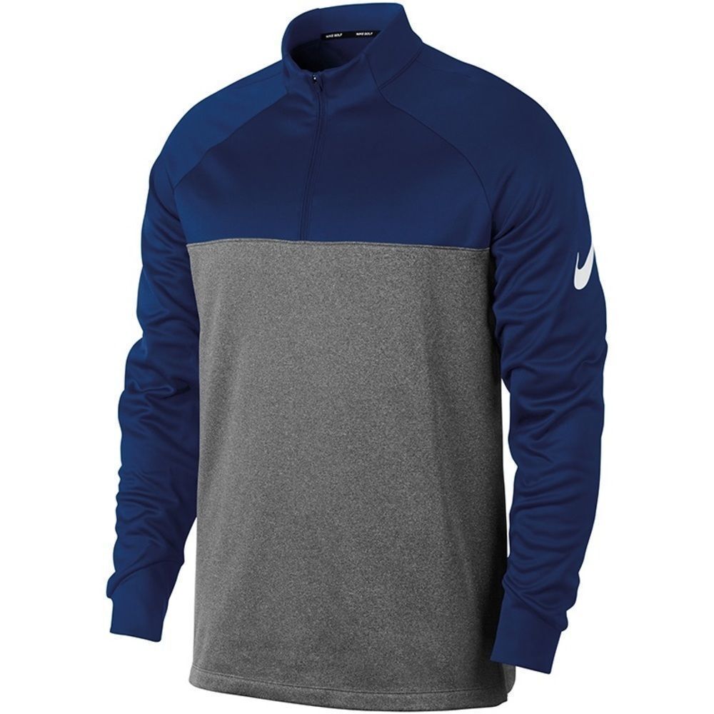 𝅺NIKE Therma-fit half-zip Navy gray golf top size small